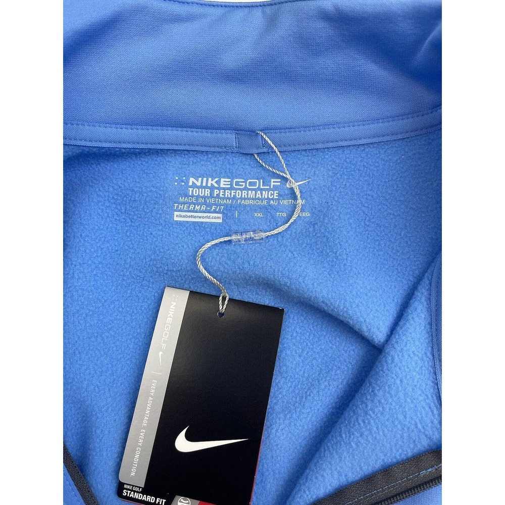 NIKE GOLF Fit 1/4 Zip Pullover Fleece Tour Performance Blue Mens 2XL NWT - Picture 3 of 13